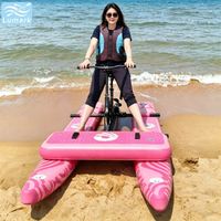 Bicyclette aquatique SUP à pontons plats, monoplace, cadre en aluminium avec tapis flottant avant, hydrodynamique, pour lac, portable, de Chine, Lumark