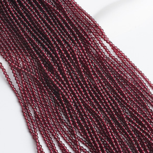 Bán buôn 2mm 3mm 4mm tự nhiên lỏng đá quý màu đỏ Garnet đá hạt đối với trang sức làm - Product Image 1