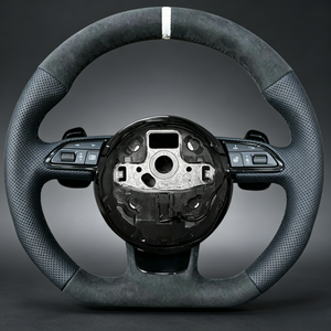 Volante de Alcantara para <span class=keywords><strong>Audi</strong></span> A3 A4 A5 A6 A7 TT Q3 Q5 Q7 C8 RS con Calefacción, Accesorios de Modificación Interior para Auto, Gran Venta - Product Image 1