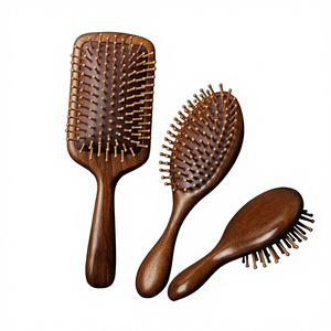 Cepillo para el Cabello de Madera de Sándalo Natural, Masaje de Meridianos del Cuero Cabelludo para Uso en Casa y Salón - Product Image 1