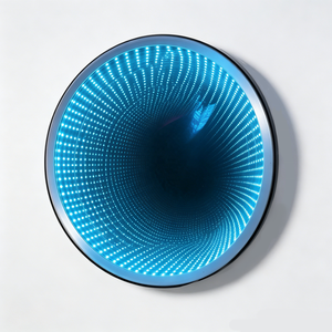 Vente en gros de luminaires muraux LED ronds personnalisés à effet miroir infini, certifiés CE RoHS, effet tunnel pour salle de jeux, bar, décoration KTV - Product Image 1