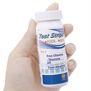Bandelettes de test pour <span class=keywords><strong>chlore</strong></span> <span class=keywords><strong>libre</strong></span>, pH et alcalinité |   Kit de test de l'eau pour bain à remous |   Bandelettes de test de précision pour l'eau des piscines - Product Image 2