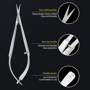 Forbici Corneali <span class=keywords><strong>Venus</strong></span> da 8,5 cm in Acciaio Inossidabile, Strumenti Oftalmici, Forbici per Cuticole con Impugnatura Antiscivolo, Vendita Diretta dalla Fabbrica - Product Image 5