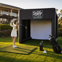 Tente de simulateur de golf gonflable, cabine mobile d'entraînement de golf avec écran d'impact, taille et logo personnalisés pour événements et clubs
