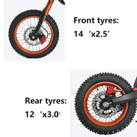 Moto électrique tout-terrain 14''/12'' avec pneus larges, batterie 3000W 48V, vélo électrique longue distance, moto électrique tout-terrain, VTT électrique