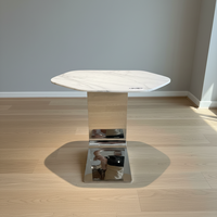 Table d'appoint en marbre blanc pour bureau moderne et table de réunion, table basse, petite table d'appoint