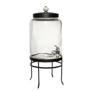 10L Dứa Hình Nổi Thủy Tinh Đồ Uống Dispenser Với Tap Và Kim Loại Đứng Công Suất Lớn Lạnh Uống Nước Trái Cây Rượu <span class=keywords><strong>Container</strong></span> - Product Image 5