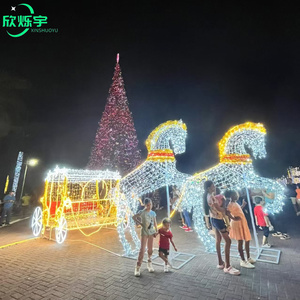 Princesa <span class=keywords><strong>Cenicienta</strong></span> Calabaza Caballo Festival y vacaciones Gigante Boda Carro de caballos 3D Led Motivo Luz - Product Image 4