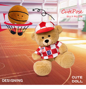 Pluffy Friend: Peluche JC dal Regno Unito - Divertenti peluche sportivi (basket, calcio), peluche a forma di orsetto, regali di compleanno - Product Image 6