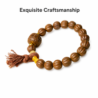 Bracelet d'encens artisanal avec perles de citrouille de 14 mm, gland en jade Jinsi, apaisant et anti-anxiété, OEM personnalisé, bien-être oriental
