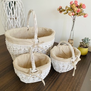 Wilg Rotan Carry Kleine Mand Hand Geweven Winkel Easter Egg Geschenkmand Voor Kinderen Dagelijkse Stijl Rieten Materiaal - Product Image 3