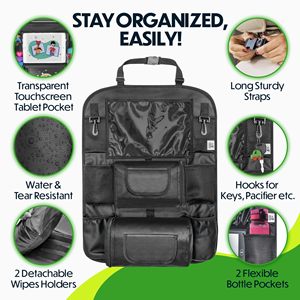 Organizador de Asiento Trasero de Coche Impermeable Personalizado con Tableta de Escritura LCD y Material Oxford 600D para Niños - Product Image 2