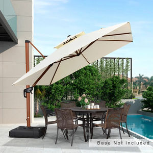 Rivestimento in legno classico grande doppio quadrato esterno parasole da giardino antivento a doppio baldacchino resistente ombrellone romano a sbalzo - Product Image 1