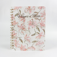 Bloc de Notas de Papel Suelto con Espiral Floral Whispers Bloom, 100gsm, A4, Impresión de Lirios Rosas, 100 Hojas, Regalo para Mujeres, Oficina, Escuela, Papelería