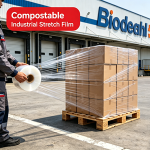 Film étirable compostable éco-responsable, protection anti-perforation extra résistante, bande de conditionnement pour entrepôt <span class=keywords><strong>à</strong></span> haute adhérence - Product Image 3