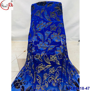 Tela de Seda de Moda con Flores Cortadas a Mano de Terciopelo Diract de 3.5 Yardas + Garbasar de 2 Yardas CL65418 - Product Image 1