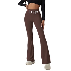 Pantaloni lunghi sportivi aderenti a vita alta svasati snellenti a gamba larga Leggings sportivi da corsa e Yoga Fitness - Product Image 1