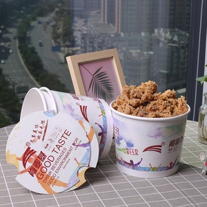 Seau <span class=keywords><strong>en</strong></span> papier jetable à impression personnalisée, contenant avec couvercle pour ailes de poulet frit, pour emballer des plantes, 30/32/48/85/93/130oz - Product Image 4