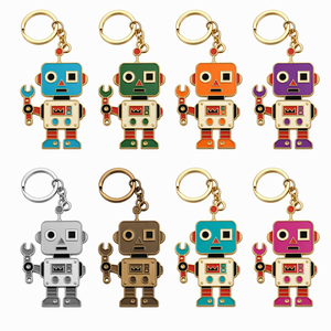 Porte-clés personnalisé en émail dur, robot rétro, plaqué or, alliage de zinc, souvenir robot vintage pour cadeau et collection - Product Image 5
