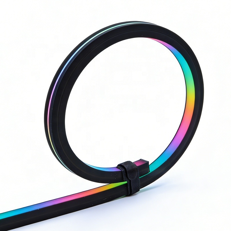Factory Direct RGBIC Black LED Strip Light, Addressable Dream Color, IP67 Waterproof, Recessed Mount for Indoor & Outdoor Use