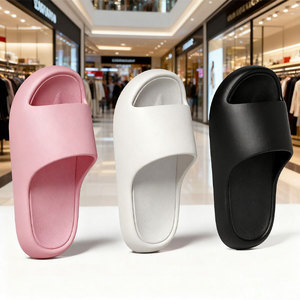 Chaussons d'hôtel à une bride, couleur unie (noir, blanc, rose), pour adultes, loisirs, antidérapants, respirants, chaussures d'été pour couple - Product Image 1
