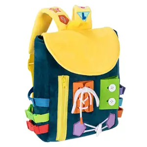 Mais recente Educacional Multi Funcional Diy Handmade Sensorial Sentiu Brinquedos Montessori criança ocupada mochila bordo para o autismo Ahdh