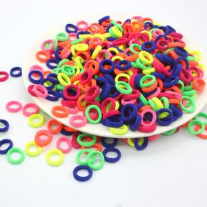 Petits <span class=keywords><strong>élastique</strong></span>s à cheveux en coton multicolores pour enfants et filles, porte-queue de cheval sans pli - Product Image 1