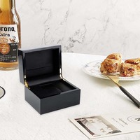 Vente en gros boîte de parfum en bois noir haut de gamme rectangulaire personnalisée boîte cadeau d'emballage de parfum en bois
