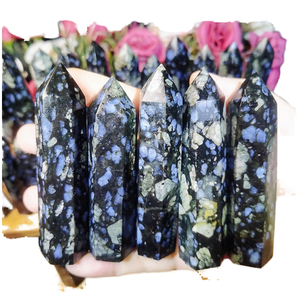 Wholesale Blue Larvikite High Quality Healing Stone <b>Crystal</b> Tower and <b>Ball</b> Polished for Home Decoration - Product Image 2