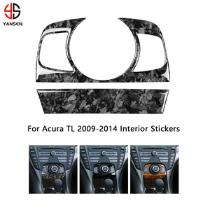 Autocollant de garniture de panneau de commande multimédia en fibre de carbone véritable pour Acura TL 2009-2014, accessoires intérieurs - Product Image 1