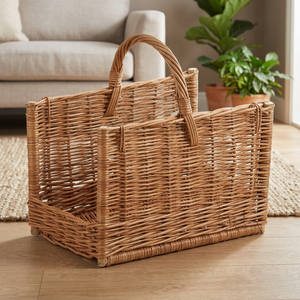 Porte-revues durable en bois et rotin pour la cuisine domestique Design élégant avec pièces de cheminée écologiques - Product Image 3