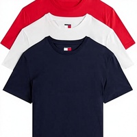 Camiseta Clásica OEM de Corte Ajustado para Hombre, Cuello Redondo, Manga Corta, 100% Algodón de Alta Calidad, Color Sólido, Transpirable