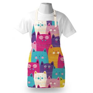 Tabliers de chef personnalisés pour enfants, imprimés de chats mignons, sublimation, ajustables, dessins animés, pour l'école - Product Image 3