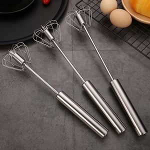12 Inches Stainless Steel Egg Breaker Semi-automatic Egg Beater Rotary Creme Whisk Household Manual Egg Beater - Product Image 1