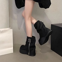 Bottes tube pour femme, Nouveauté automne 2026, Bottines à plateforme robuste, style Martin, douces et cool, souples, rehaussantes, à enfiler, tendance