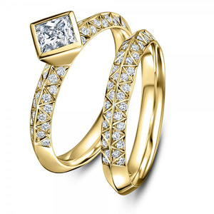Set di Anelli di Lusso con Zirconi per Donne, Elegante Stile da Ufficio, Gioielli alla Moda - Product Image 1