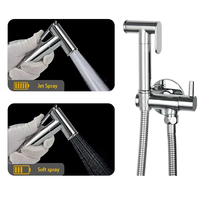 Kit de pulvérisateur mural double fonction moderne pour salle de bain, en laiton haut de gamme, douchette bidet, pulvérisateur de toilette à main, chrome, écologique