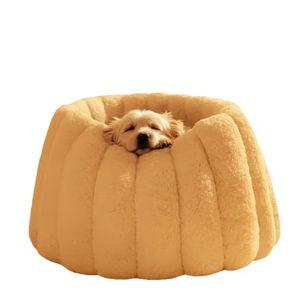 Lit pour animaux de compagnie en polaire doux et chaud, de luxe, en polyester et coton, avec fond antidérapant, forme ronde, pour chiens et chats, vente chaude - Product Image 2