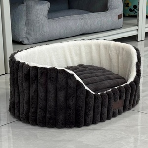 Lit pour chien et <span class=keywords><strong>chat</strong></span> ultra doux et confortable, personnalisé, à rayures colorées, en gros - Product Image 3