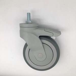 Medizinischer Toiletten stuhl mit Gewindes tiel Lenk rolle 5 Zoll wasserdichte Korrosionsschutz-Nylon-Kunststoff-Joch halterung für Kranken häuser - Product Image 2