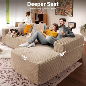 Tùy chỉnh L hình dạng <span class=keywords><strong>sofa</strong></span> cắt couch hiện đại sang trọng vải to sợi nén <span class=keywords><strong>sofa</strong></span> cho phòng khách phòng ngủ căn hộ - Product Image 3