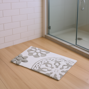 Tapis de bain rectangulaire en coton tufté, qualité supérieure, design chinois traditionnel, style classique - Product Image 2