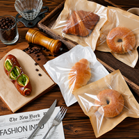 Sacs à pain en papier kraft imprimés en héliogravure, résistants à l'humidité, jetables, pour emballage alimentaire, pour toasts et beignets, vente en gros