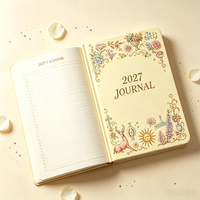 Agenda quotidien personnalisé 2027, couverture rigide à motifs floraux, carnet de notes, papeterie, cadeau