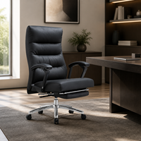 Chaise de bureau exécutive inclinable moderne avec repose-pieds, dossier haut, ergonomique, pour bureau à domicile