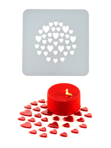 Plantilla Decorativa para Pasteles en Forma de Corazón, Molde Cuadrado para Hornear, Hoja con Patrón de Repostería para Postres y Fondant - Product Image 6