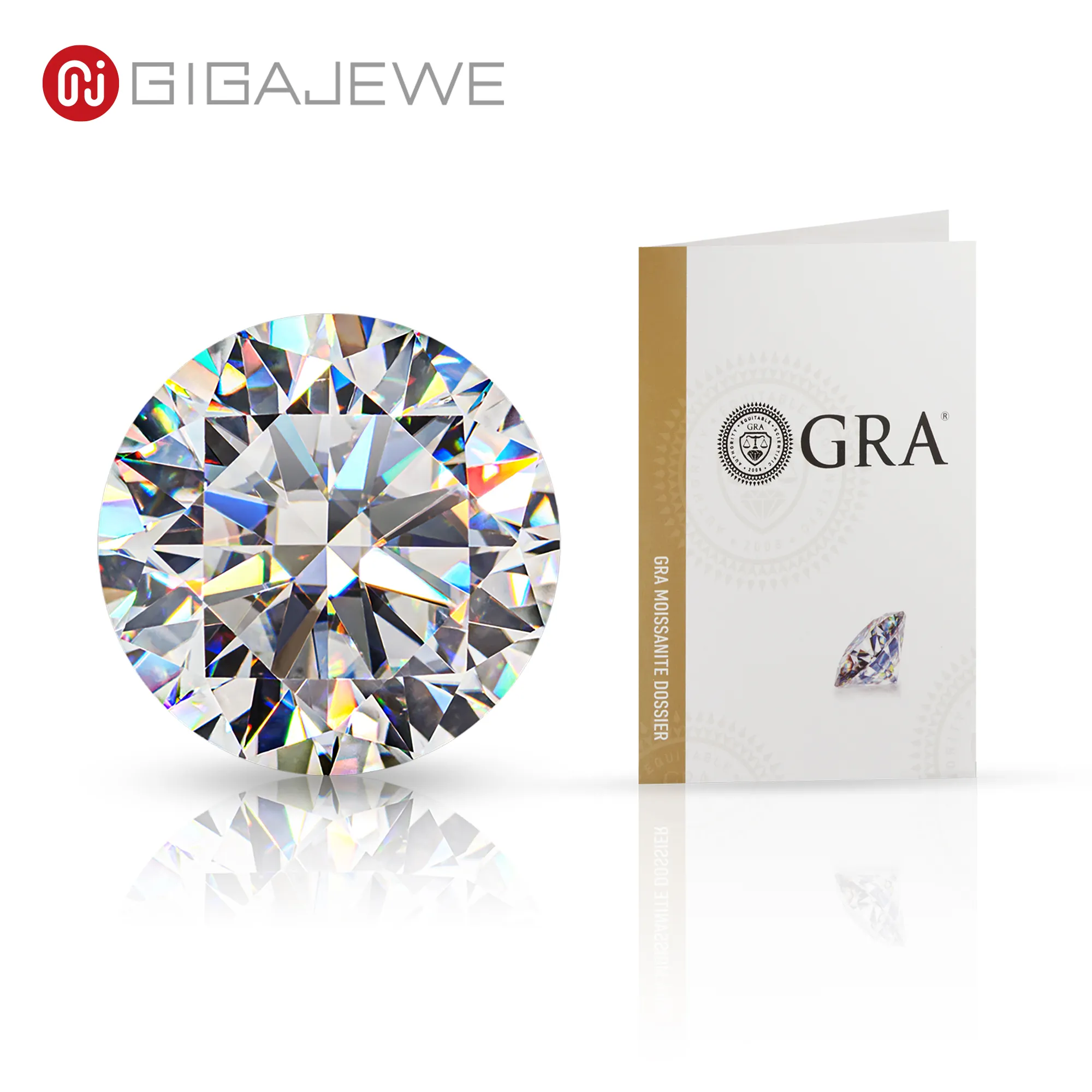 GIGAJEWE toptan GRA sertifikası ile serbest moissanit elmas beyaz DEF renk VVS1 takı yapımı için netlik