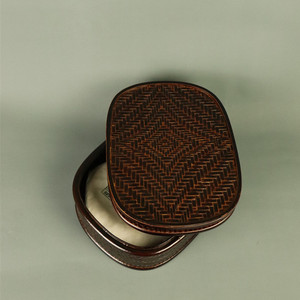 <b>Bamboo</b> Woven Basket With Lid Rectangle Tea Set Storage Box Desktop Organizer Gift Box Portable Food <b>Container</b> Zhejiang Origin - Product Image 4