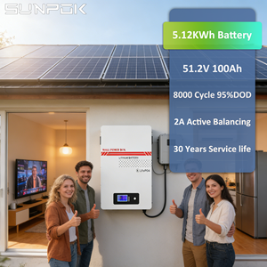 Sunpok 5kWh 10kWh <b>Battery</b> 48V Powerwall 10kwh 51.2V 100Ah 200Ah 48v Lithium Ion <b>Batteries</b> SP-48200-BG Lithium Ion <b>Batteries</b> SP-4 - Product Image 4