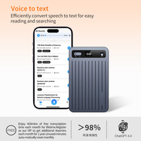 Enregistreur Vocal Numérique Intelligent AI Ultra-Mince avec Transcription, Résumé, Cartes Mentales et Formats Audio MP3/WAV